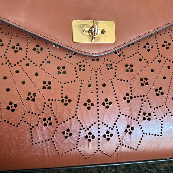 BCBG MaxAzaria  perforated cross body top handle leather bag - Picture 8 of 17